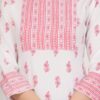 Women’s White & Pink Printed Straight Kurti