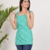 Women’s Green Printed Sleeveless Tie-Strap Top