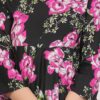 Women’s Black Floral Flared Top with 3/4 Sleeves