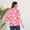 Pink Floral Lace Trim Kurti for Women