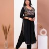 Elegant Black Embroidered Kurti Set