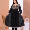 Elegant Black Embroidered Kurti Set