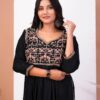 Elegant Black Embroidered Kurti Set