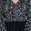 Black Georgette Anarkali Dress with Floral Embroidered Yoke - Image 3