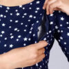 Navy Blue Sleeveless Star Print Midi Dress for Women