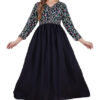 Black Georgette Anarkali Dress with Floral Embroidered Yoke - Image 6