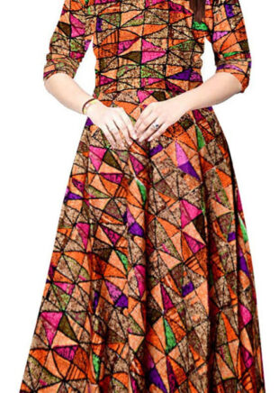Women’s Multicolor Printed Anarkali Gown