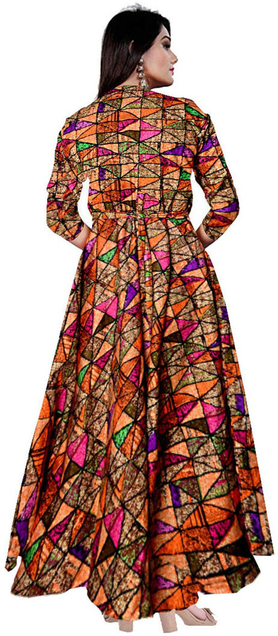 Women’s Multicolor Printed Anarkali Gown