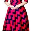 Zigzag Printed Anarkali Long Gown