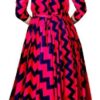 Zigzag Printed Anarkali Long Gown
