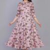 Pink Butterfly Printed Anarkali Kurti for Women - Image 3