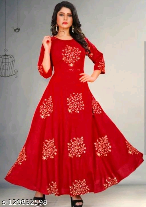 Angratan Maroon Golden Printed Anarkali Gown - Image 5