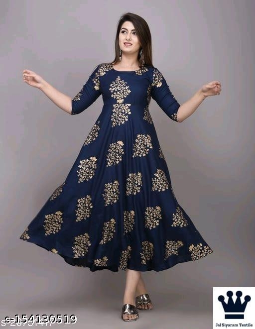 Angratan Maroon Golden Printed Anarkali Gown - Image 2