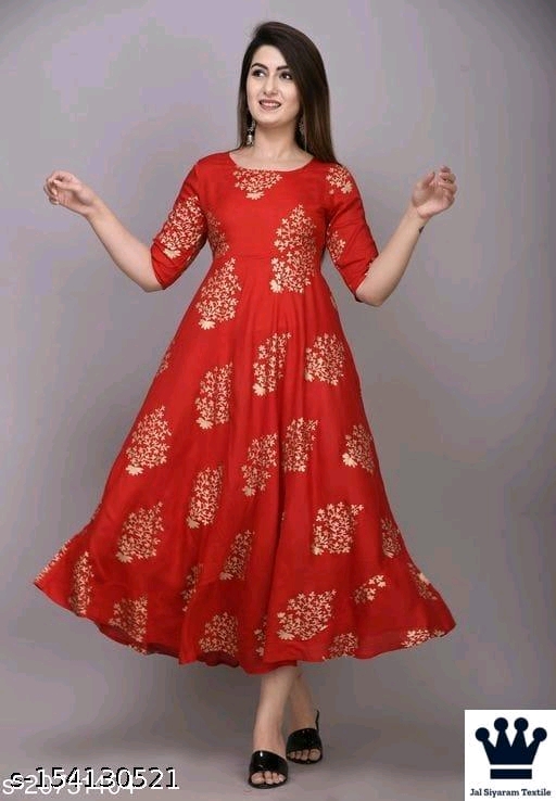 Angratan Maroon Golden Printed Anarkali Gown - Image 4