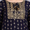 Navy Blue Printed Kurta Set with Embroidered Yoke – Ethnic Wear for Women - Image 3