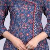 Navy Blue & Red Cotton Printed Kurta Set with Dupatta - Image 7
