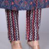 Navy Blue & Red Cotton Printed Kurta Set with Dupatta - Image 3