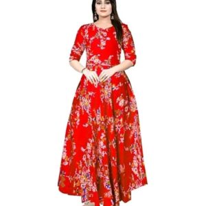 Women’s Floral Printed Long Maxi Gown Dress
