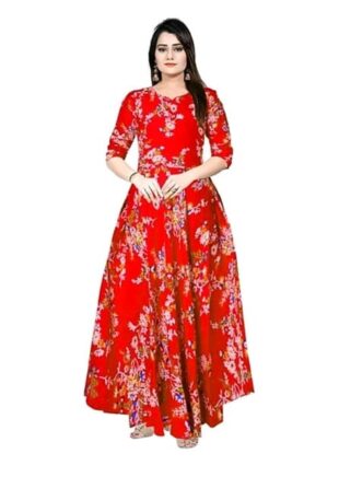 Women’s Floral Printed Long Maxi Gown Dress