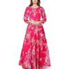 Women’s Floral Printed Long Maxi Gown Dress – Elegant Anarkali Style - Image 3