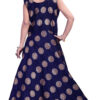 Women’s Navy Blue Jacquard Printed Anarkali Gown - Image 2